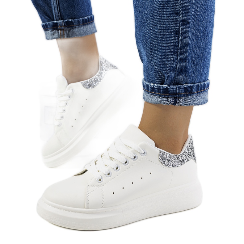 Gallo ženske bijele tenisice bijela srebro