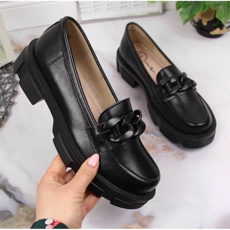 Kožne cipele s lancem Filippo W PAW252C crne crno