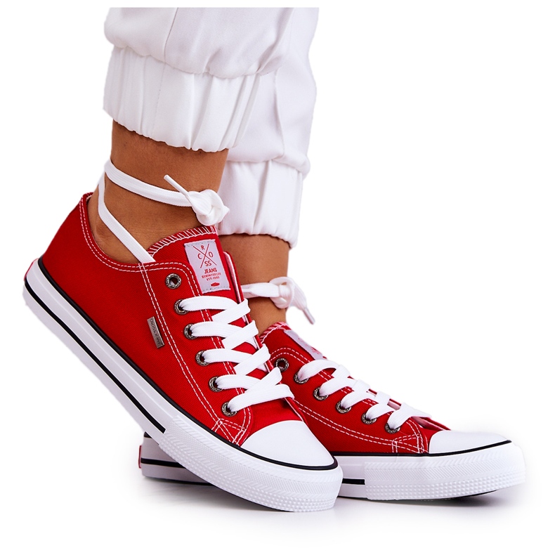 Cross Jeans Ženske klasične tenisice Cross traperice JJ2R4010C crvene crvena