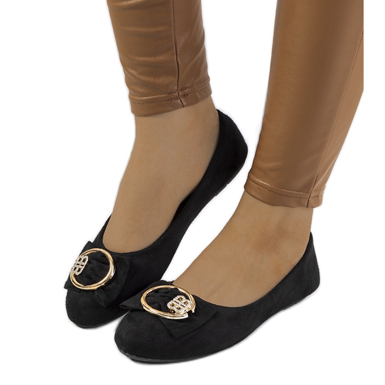 Crne balerinke s Ribero kopčom crno