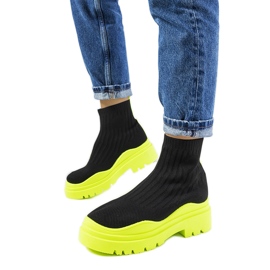 Crno-zelene visoke tenisice marke Marks crna