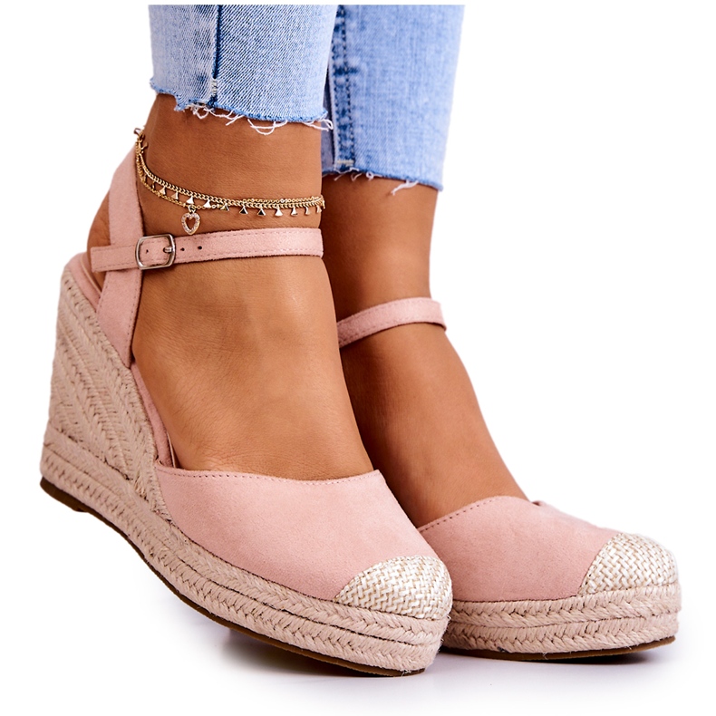 FW1 Ženske espadrile na pletenoj platformi Pink Canillo ružičasta