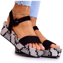 FW1 Antilop sandale na crno-bijeloj platformi Sariah bijela crna