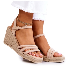 FJ1 Louisiana bež antilop sandale na klin