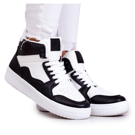 FG2 Visoke ženske sportske cipele bijele i crne Megithoe bijela crna