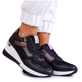 Ženske tenisice na klin Cross Jeans JJ2R4027C crne crna