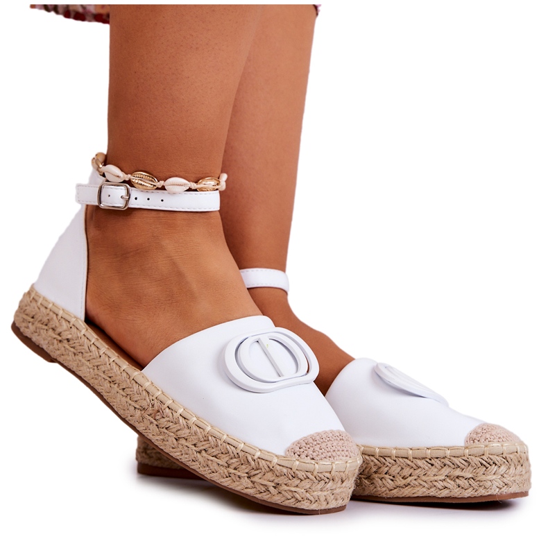 FE1 Espadrile s bijelim ukrasom Nells bijela