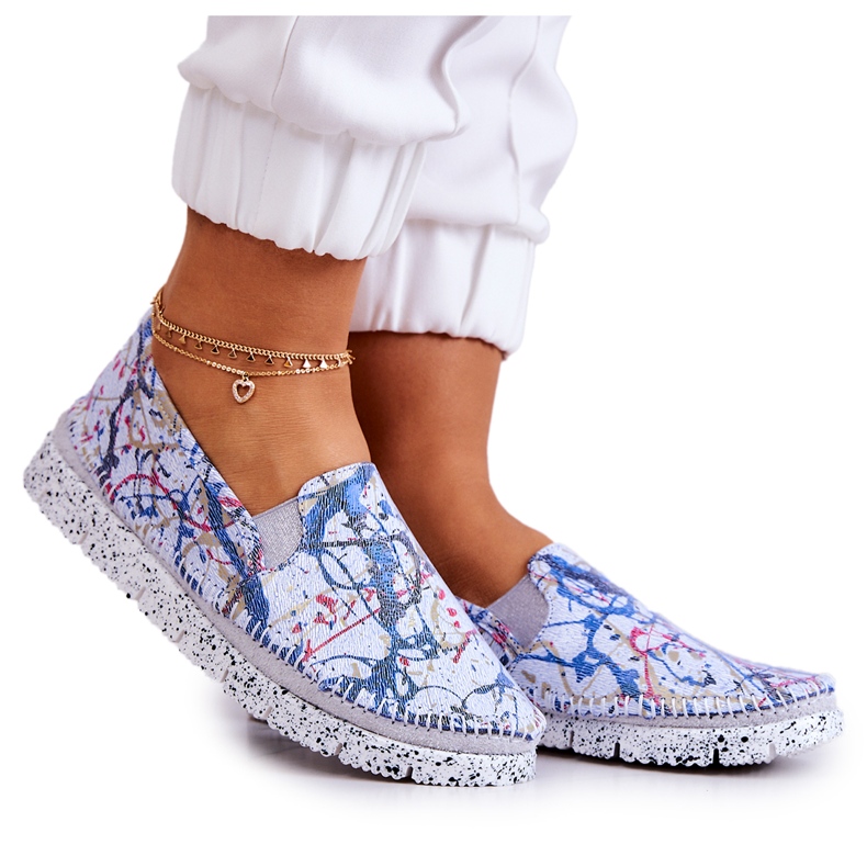 Ženske kožne slip-on cipele Maciejka 03512-39 Plave plava