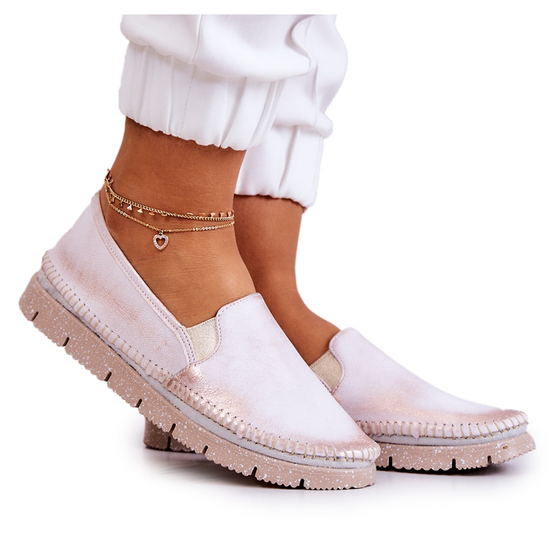 Ženske kožne slip on cipele Maciejka 03512-28 Svijetlo roze ružičasta