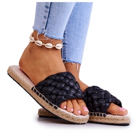 Kožne pletene papuče Big Star JJ274919 crne crna