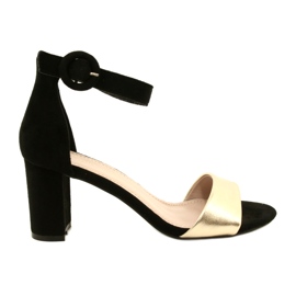 Crno-zlatne sandale na petu Evento 20SD98-1617 crna zlatni