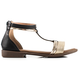 W. Potocki Potocki crne sandale crna zlatni