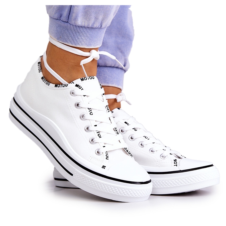 S.Barski Ženske bijele menifee vezane tenisice bijela