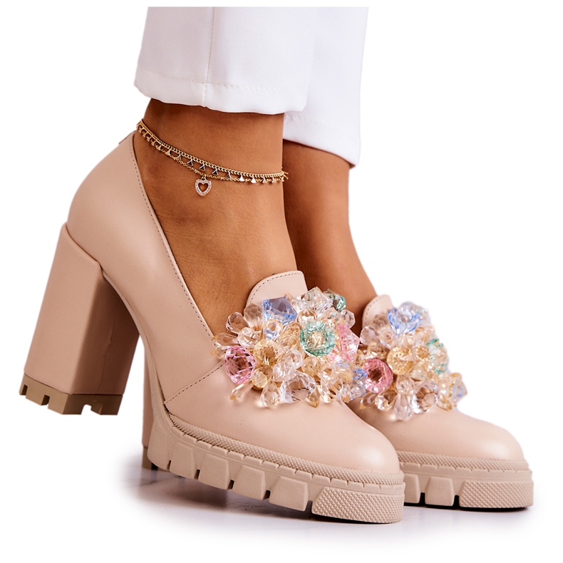 PA2 Elegantne crpke s ukrasom obične bež Caterine