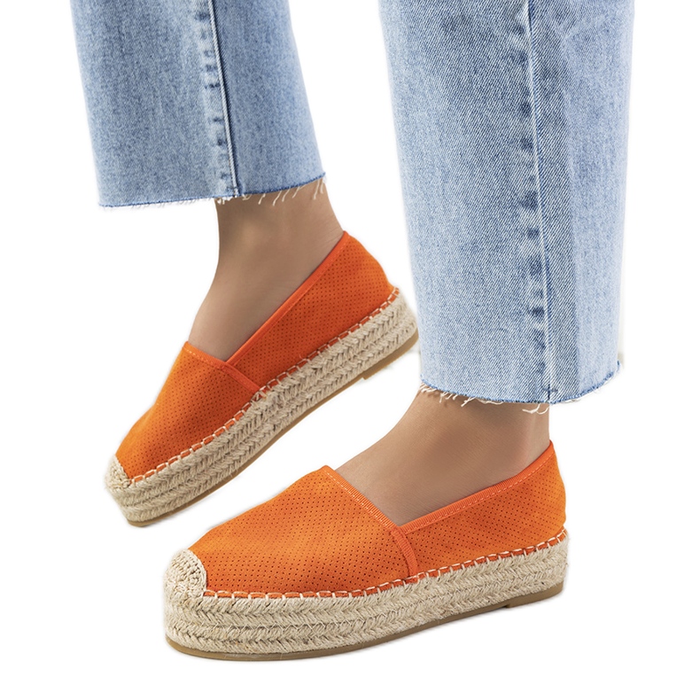 Orange Capelle ažurne espadrile naranča