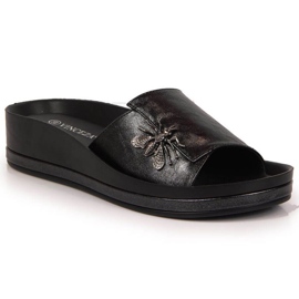 Papuče na klin sa kukcem Vinceza W JAN118A crne crna