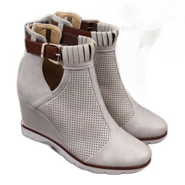 Ažur tenisice na klin Filippo W PAW117A bež