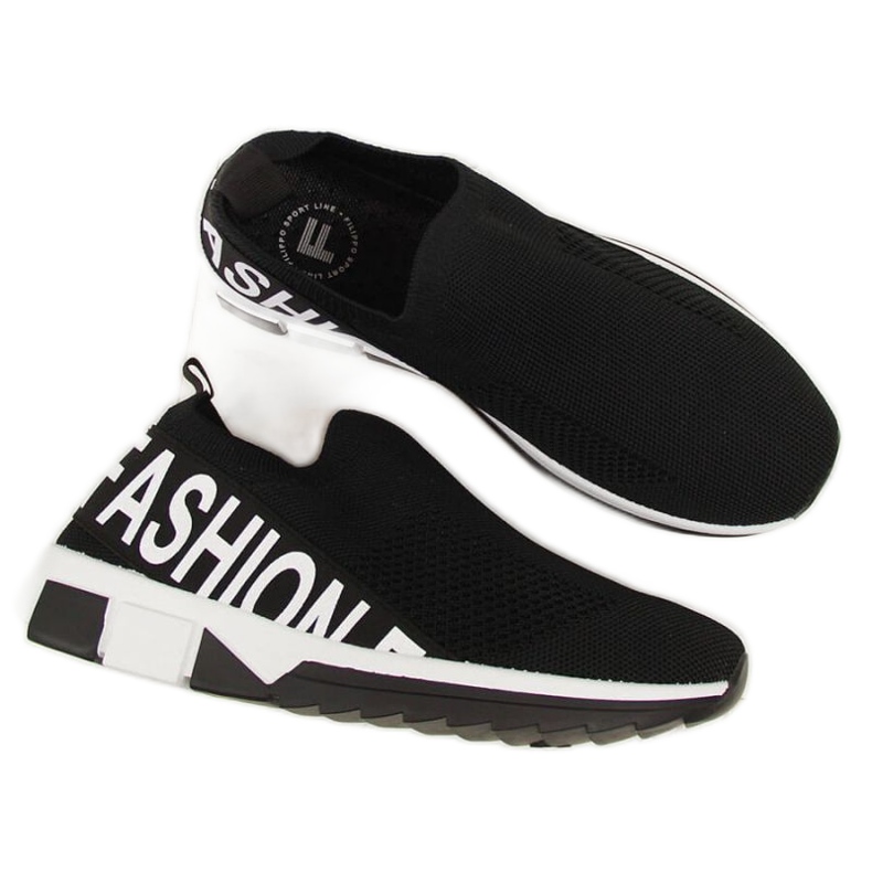 Crne sportske cipele slip na Filippo W PAW224A crno