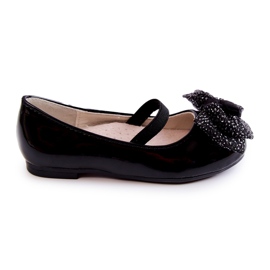 S.Barski Dječje lakirane balerinke s mašnom Black Zolly crna