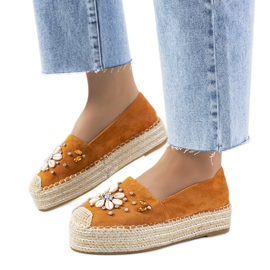 Smeđe espadrile na debelom potplatu gospođe Nicki smeđa žuta boja