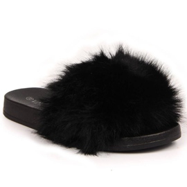 Crne Vinceza W JAN97A krznene papuče crna