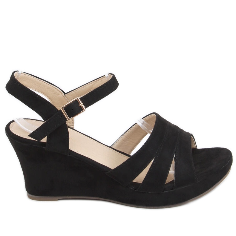 Nirali Crne sandale na klin crno