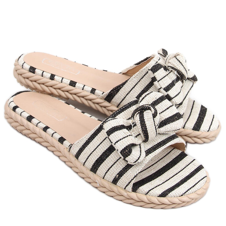 Adana Crne ženske papuče bež crno