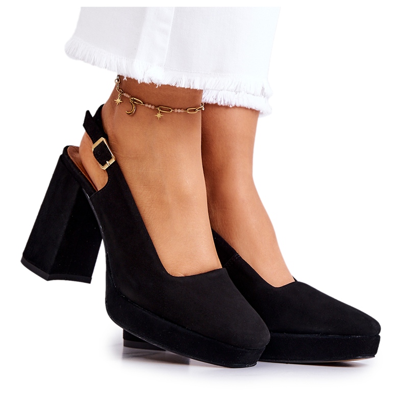 Suede pumpe Maciejka 05441-01 Black crno