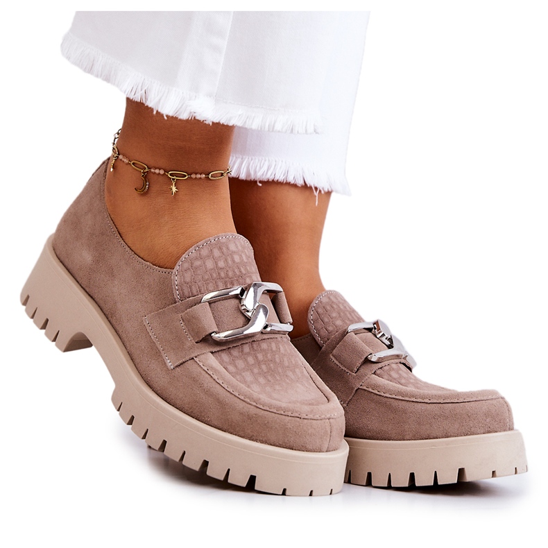 PL5 Modne cipele od antilopa Tamnobež Rayhan cipele