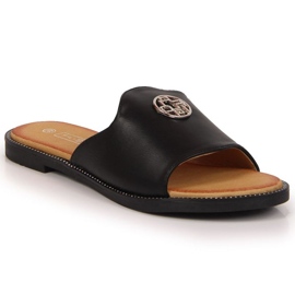 Crne papuče s ukrasom Filippo W PAW344A crna