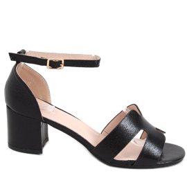 Nabila Crne sandale na visoku petu crna