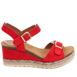 Espadrile na klin sandale Boseda Red crvena