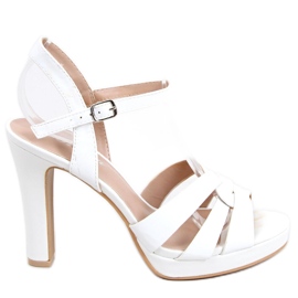 Camara Bijele sandale na visoku petu bijela