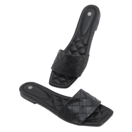 Sahar crne papuče s četvrtastim potplatom crna