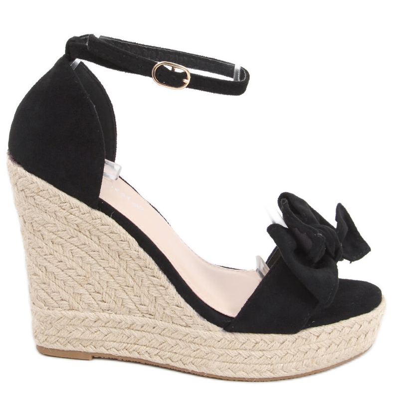 Espadrile sandale na klin Aida crne crno