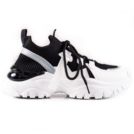 TRENDI Udobne tenisice na vezanje bijela crna