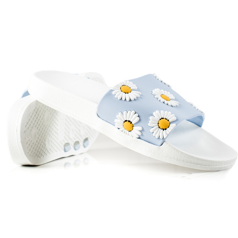 TRENDI Plavo-bijele japanke s tratinčicama bijela plava