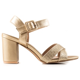 Encor Zlatne sandale na šanku zlatni