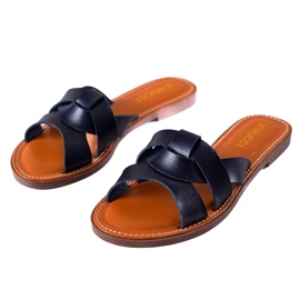 TRENDI Ležerne tamnoplave papuče tamnoplava