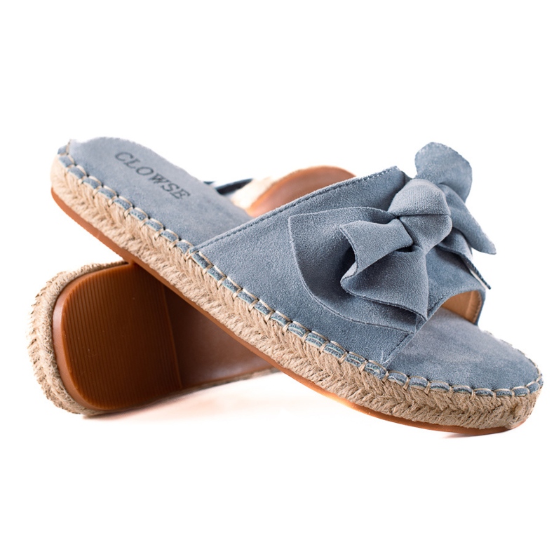 TRENDI Plave papuče s mašnom plava