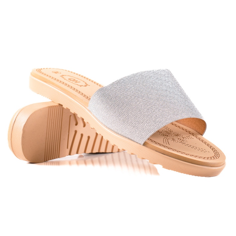 TRENDI Svjetlucave papuče srebro