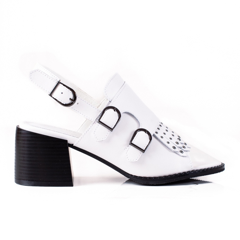 Kožne sandale sa mlaznicama LA.FI bijela