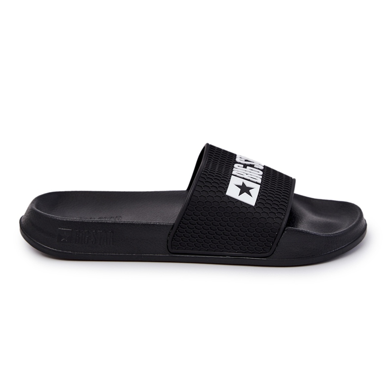 Big Star Muški flip -flops s velikom zvijezdom JJ174505 Crni logotip crno