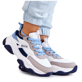 Ženske tenisice Sportske cipele Big Star JJ274580 Bijelo-plava bijela tamnoplava