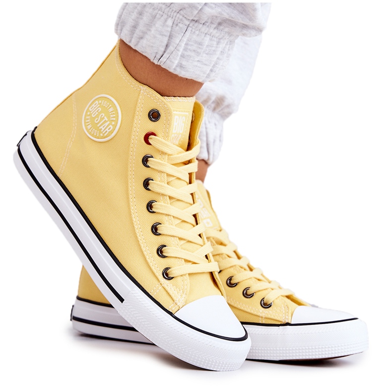 Ženske visoke tenisice Big Star JJ274207 Žute žuta boja