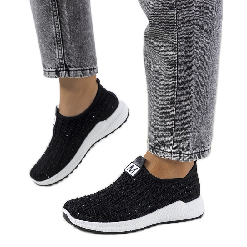 Crne tenisice sa Maasje kubičnim cirkonijem crno