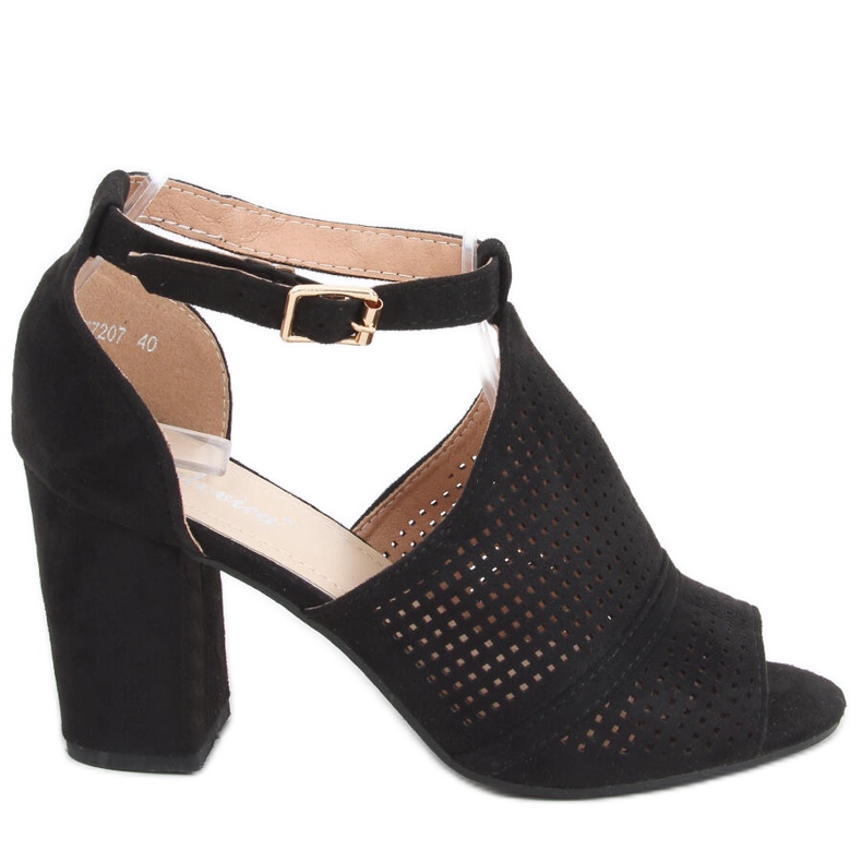 Bahati crne otvorene sandale na visoku petu crno