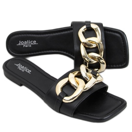 Jasira Crne papuče s lančićem crna