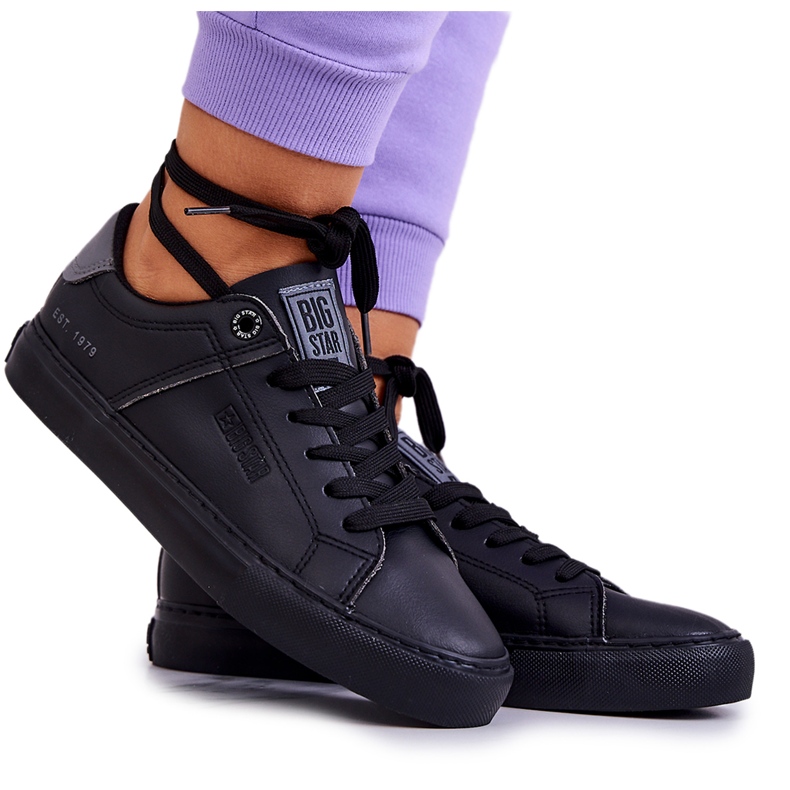 Kožne tenisice Big Star JJ274214 Crne crno