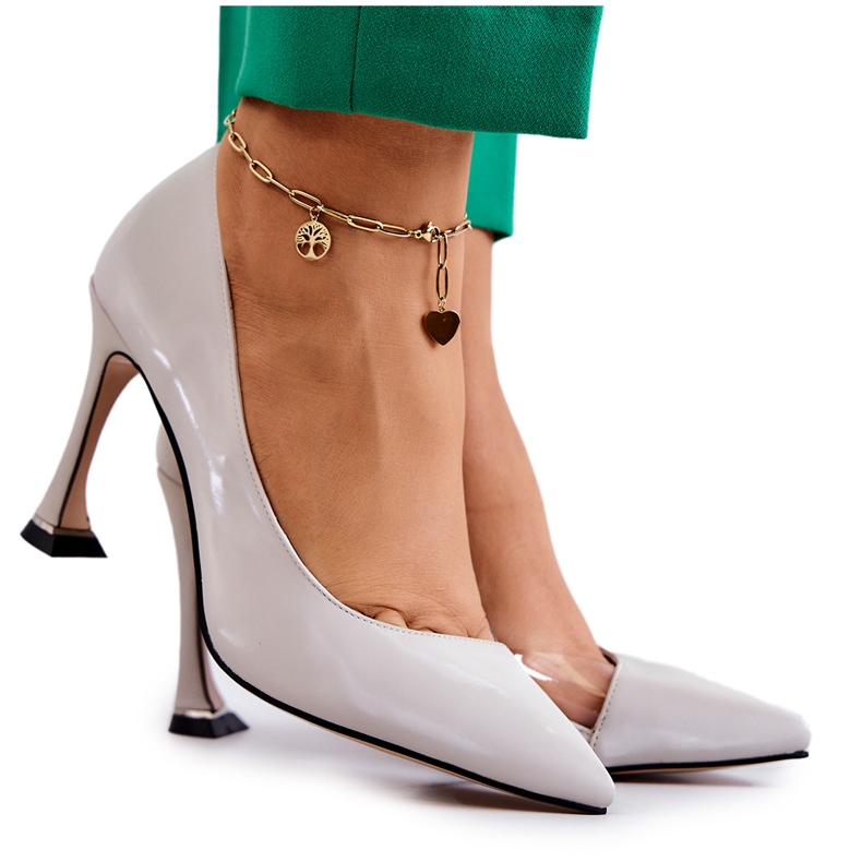 S.Barski Modne kožne štikle svijetlosive Tamira siva